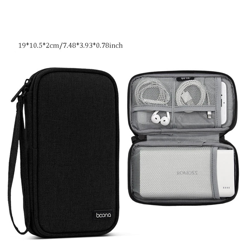 Tuuth Travel Electronics Organizer Bag Universal Cable Storage For Cables USB Charger Earphones