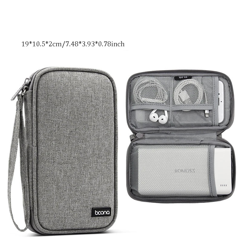 Tuuth Travel Electronics Organizer Bag Universal Cable Storage For Cables USB Charger Earphones