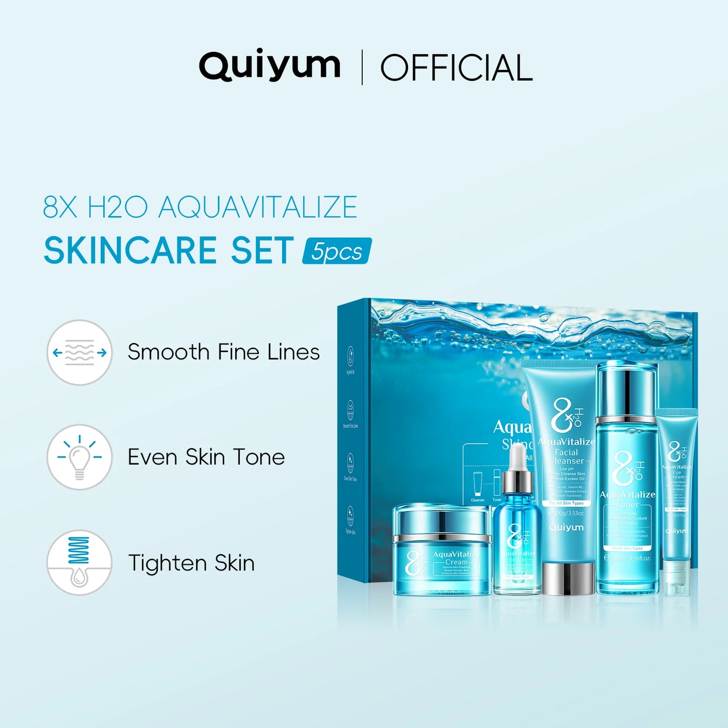 LAIKOU AquaVitalize 8X H2O Hydration Skincare Set 5-Piece