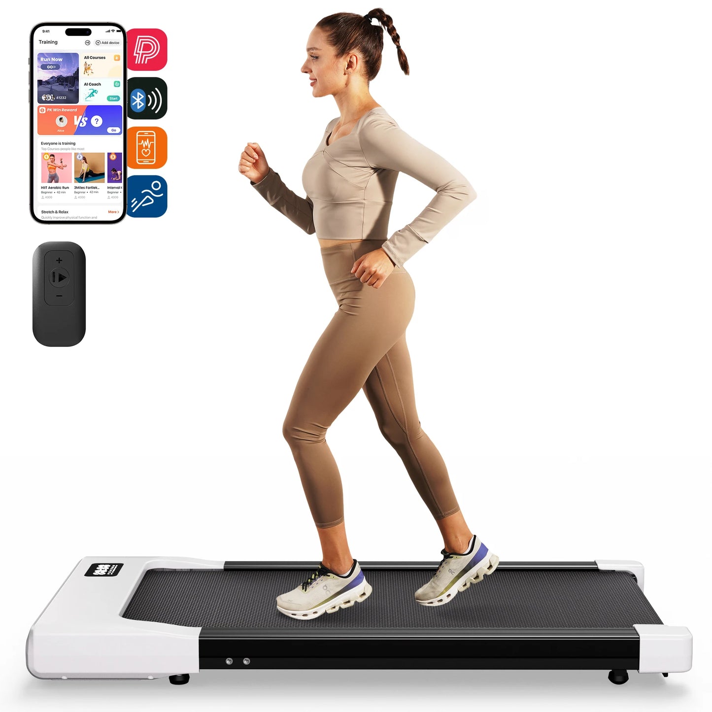 Superun Two In One Walking Pad Under Desk Treadmill With Remote LED Display 2.5HP For Home Office