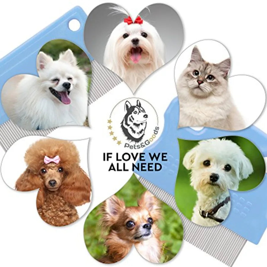 Hign-concerned Dog Grooming Comb Tear Stain Remover Gentle Eye Crust Cleaner For Daily Pet Care Set Of 2