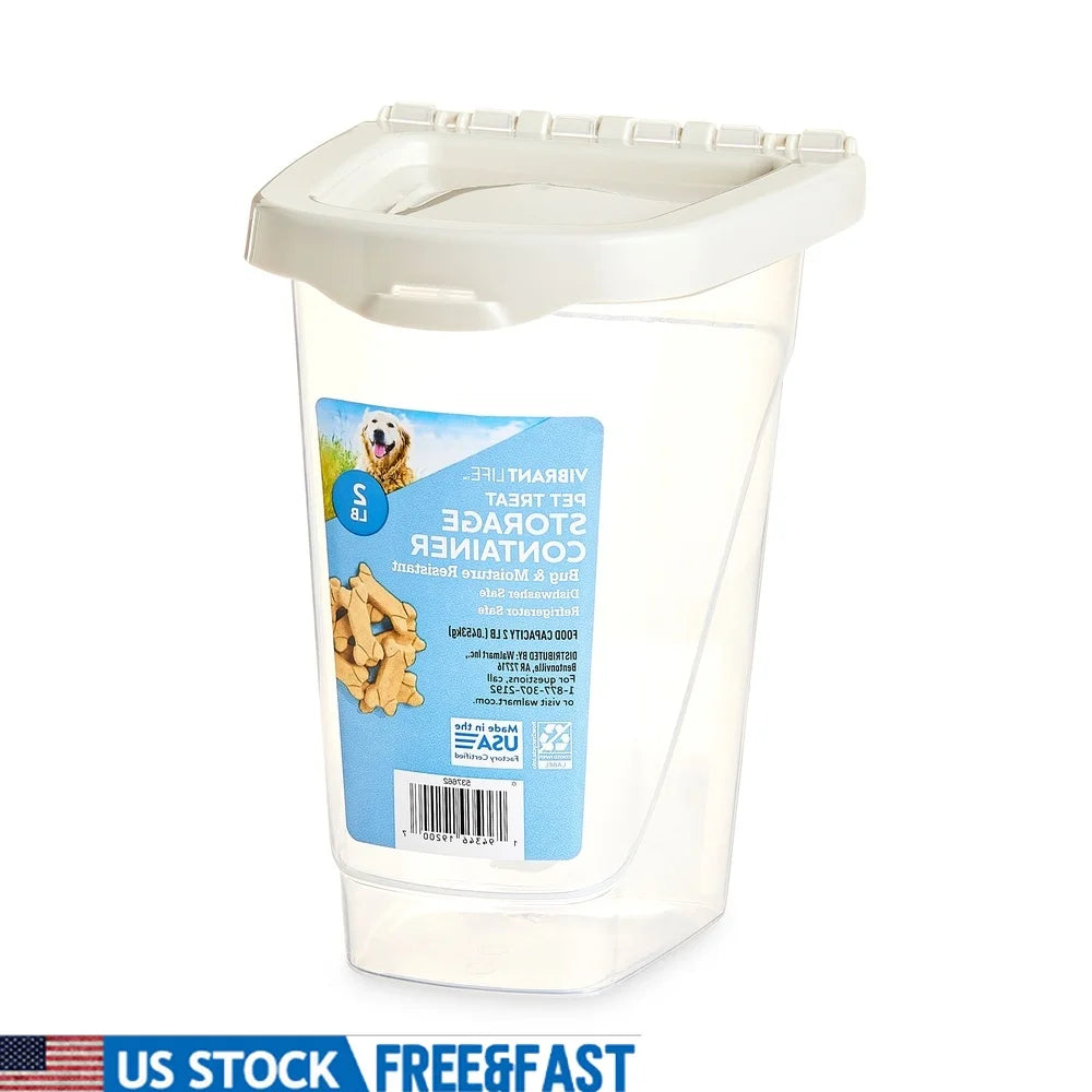 XMSJ Pet Treat Storage Container With Locking Lid Moisture Resistant Dishwasher Safe Stackable