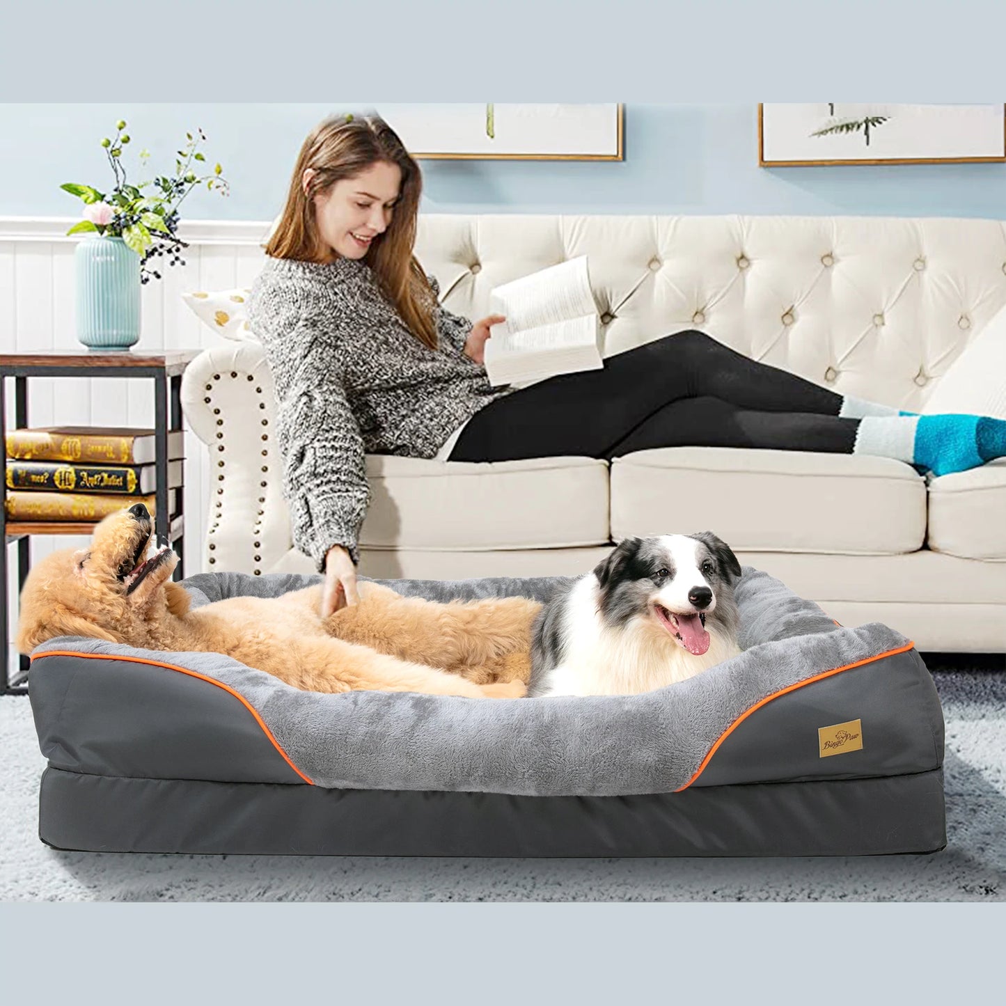 Bingopawcn Dog Bed Soft Anti Allergy Warm Fleece Washable