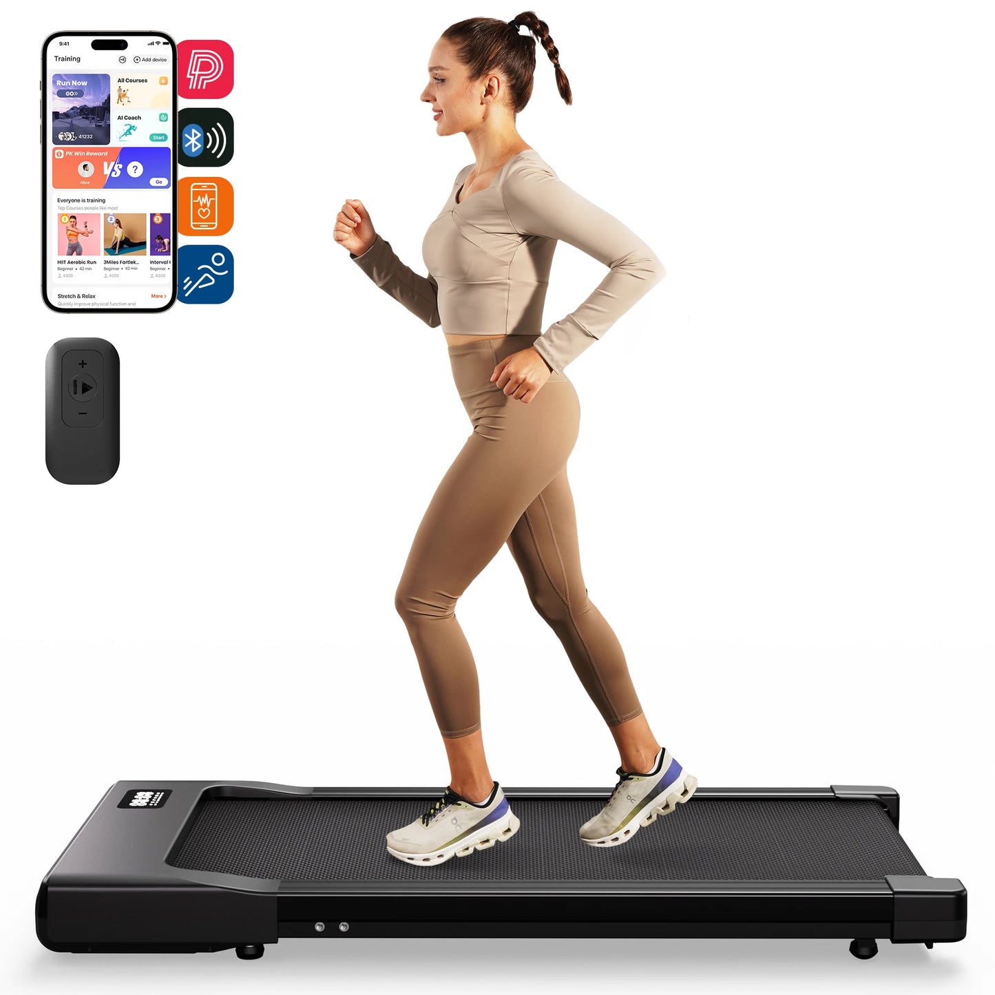Superun Two In One Walking Pad Under Desk Treadmill With Remote LED Display 2.5HP For Home Office