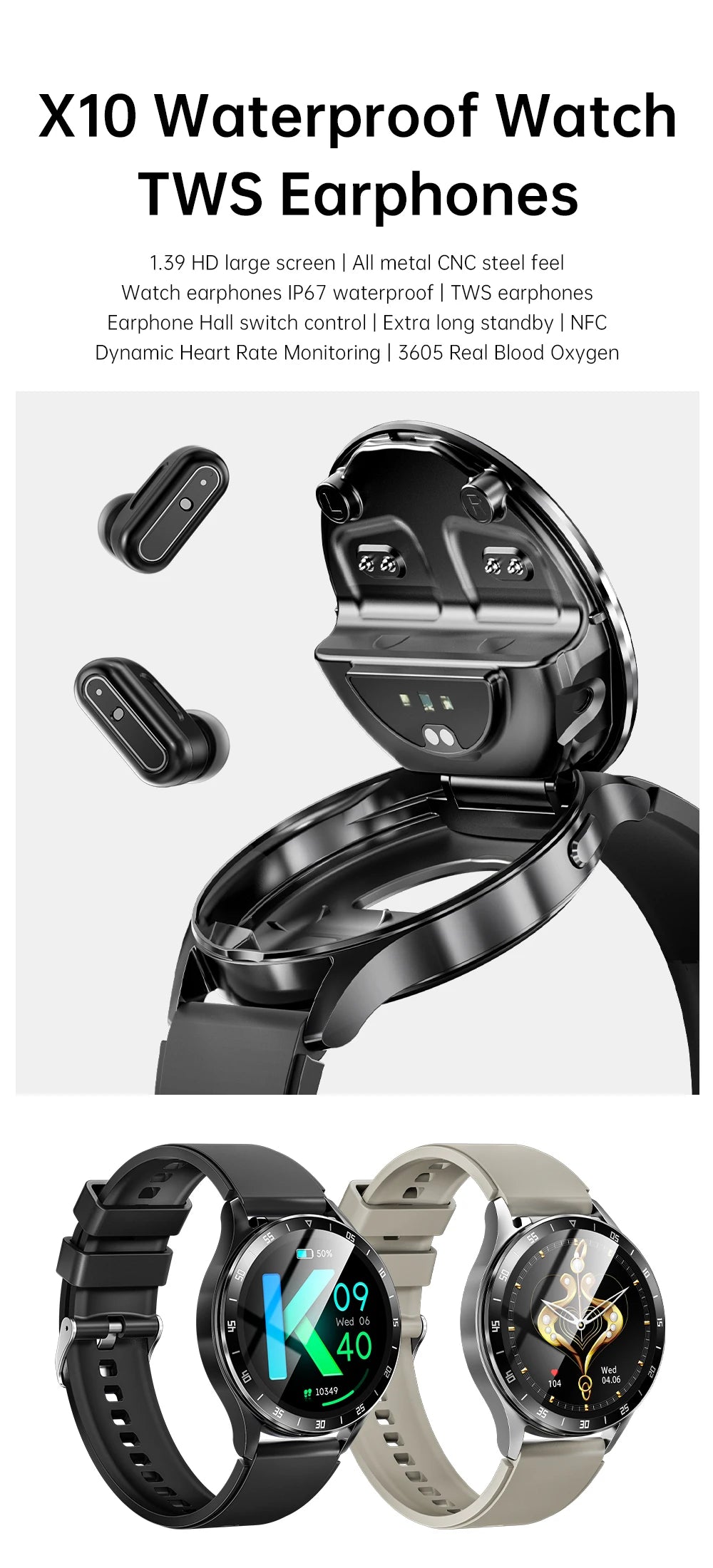 Smart Bluetooth Watch With Call Capabilities Waterproof Multi Sport