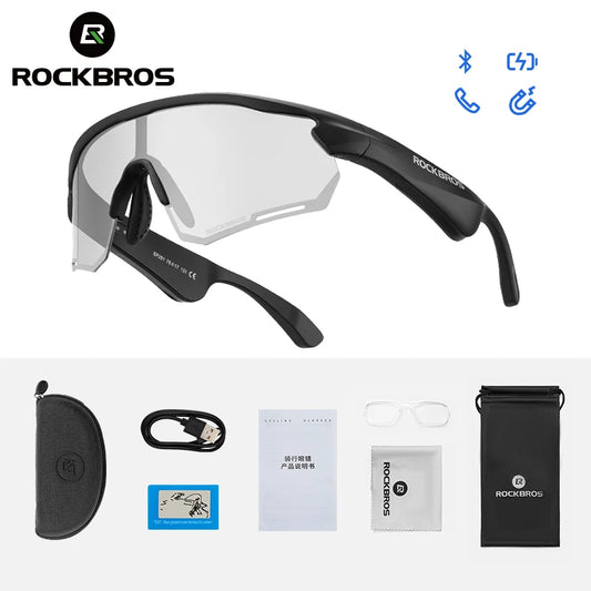 Rockbros Wireless Cycling Glasses Bluetooth 5.2 Polarized UV400