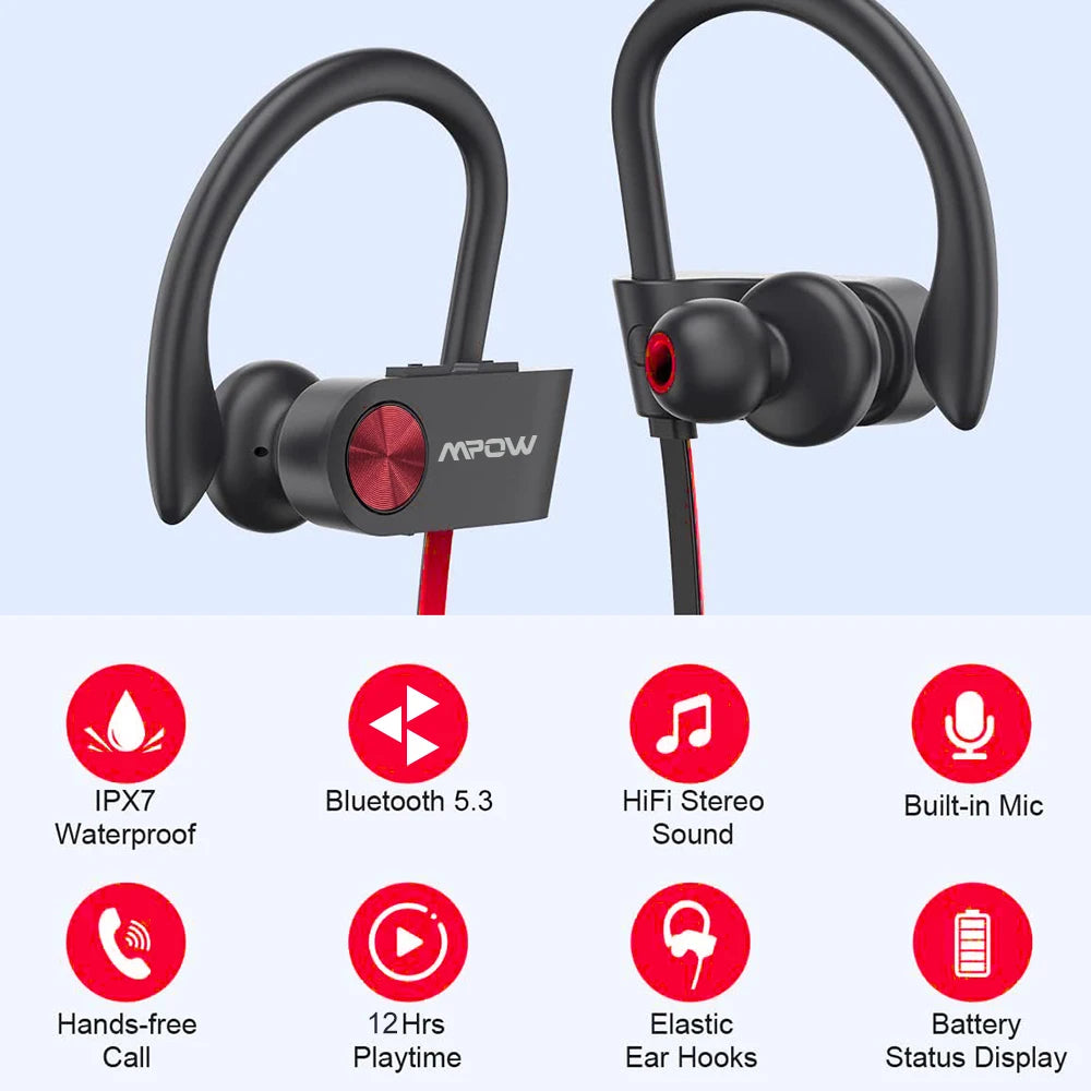 MPOW Flame Bluetooth Earbuds V5.3 IPX7 Noise Canceling Mic