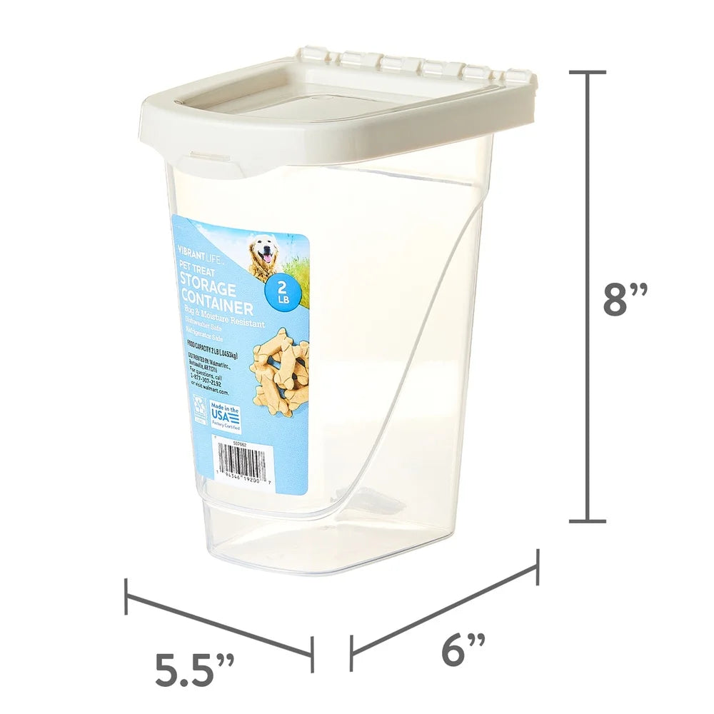 XMSJ Pet Treat Storage Container With Locking Lid Moisture Resistant Dishwasher Safe Stackable