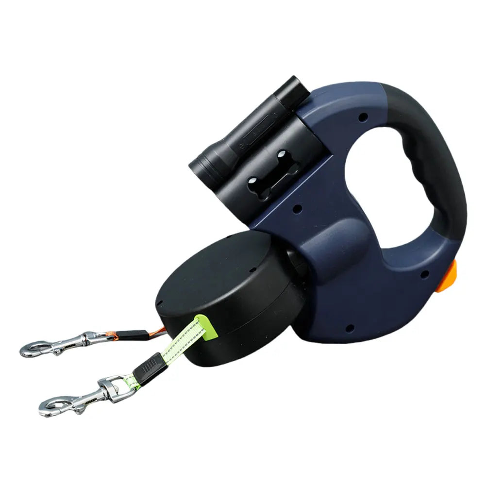 Dual Pet Leash Double Headed LED Retractable Dog Leash Two