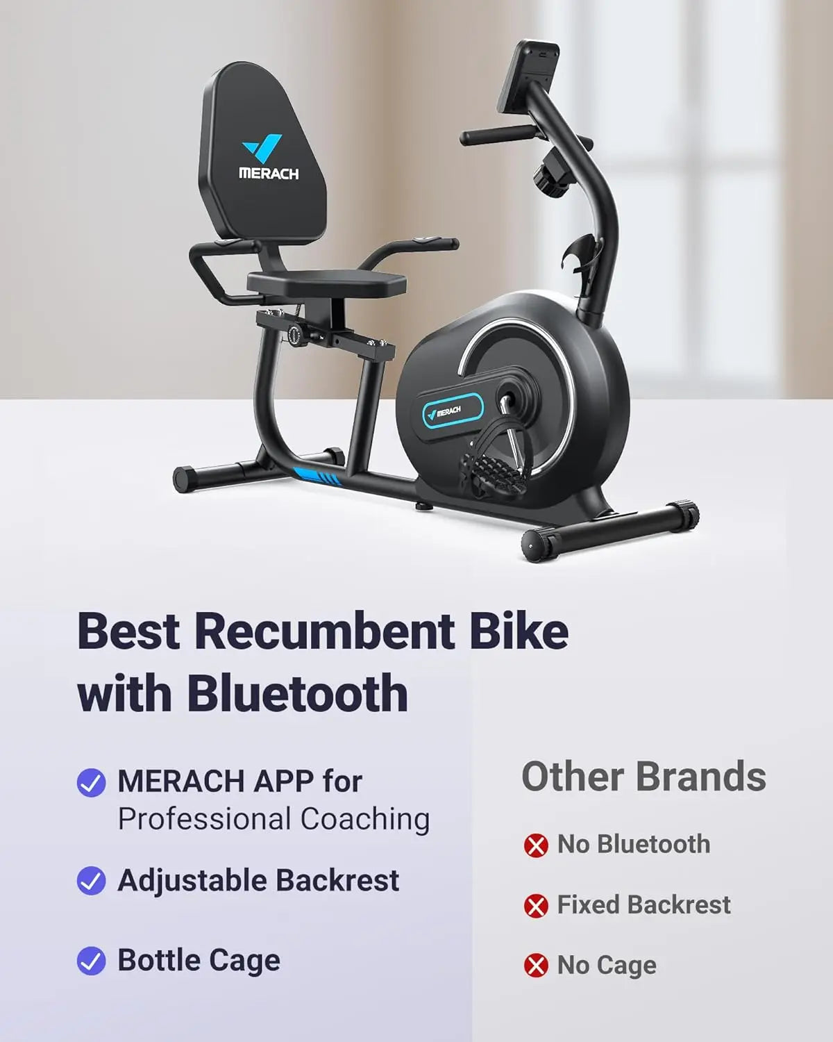 Recumbent Exercise Bike For Home With ProprietaryAppConnectivity And LCD Display