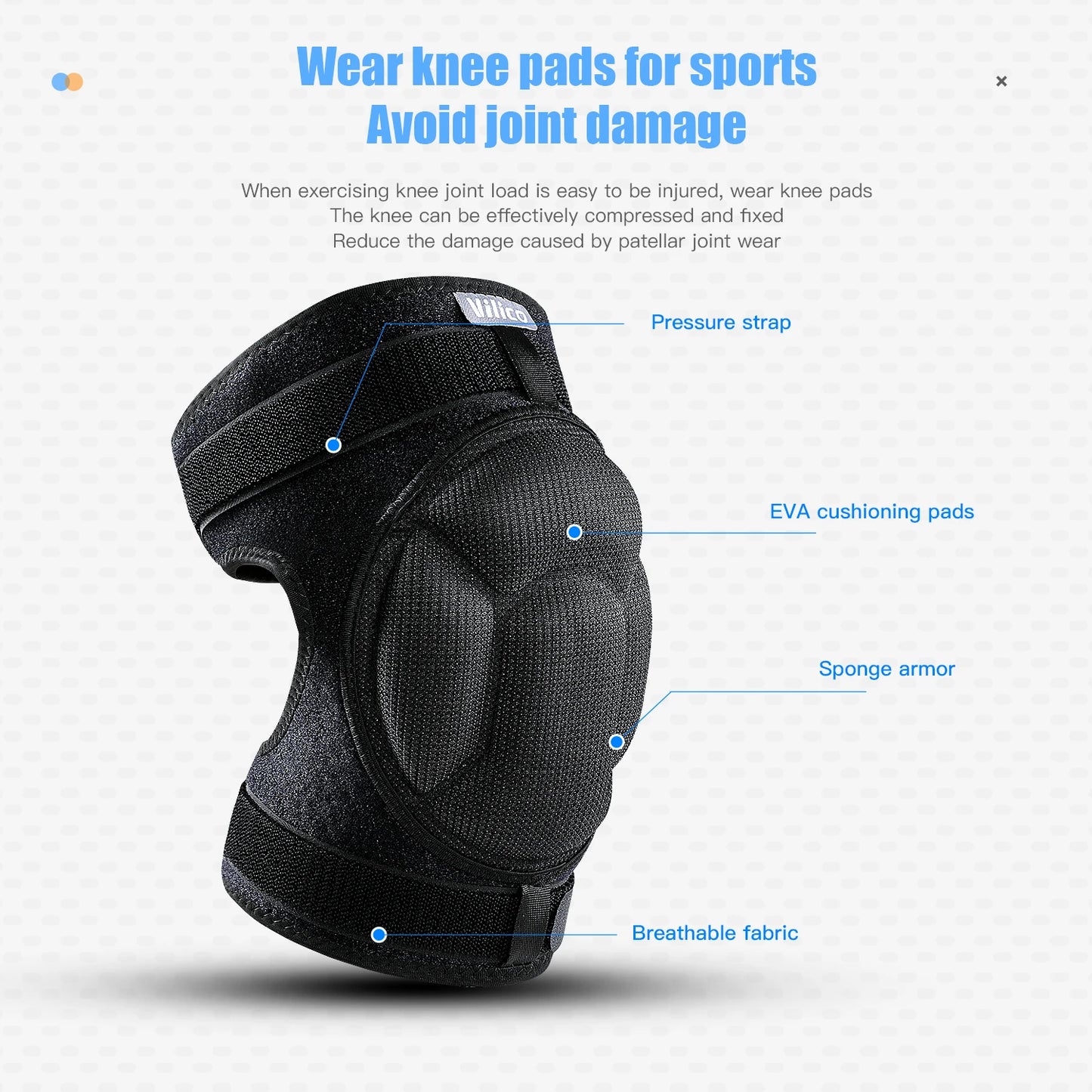 Fezrgea Pressure Strap Protection Knee Pads For Volleyball And Extreme Sports Protective Knee Support