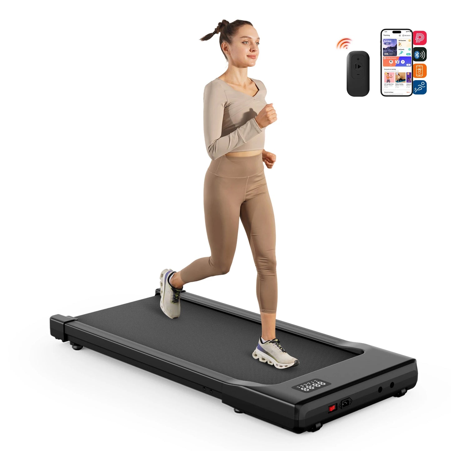 Superun Two In One Walking Pad Under Desk Treadmill With Remote LED Display 2.5HP For Home Office