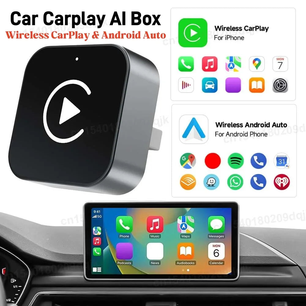MOJOYCE 2 In 1 Wireless CarPlay Android Auto Adapter Converts Wired CarPlay To Wireless Plug And Play