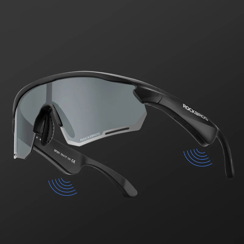 Rockbros Wireless Cycling Glasses Bluetooth 5.2 Polarized UV400