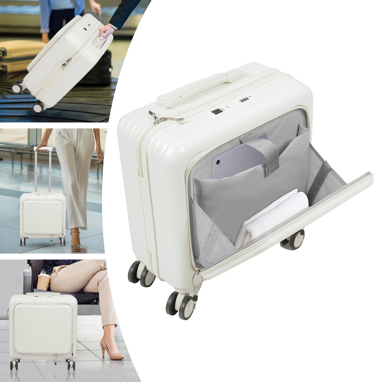 Sichuan Luggage Boarding Suitcase With USB Port And Cup Holder