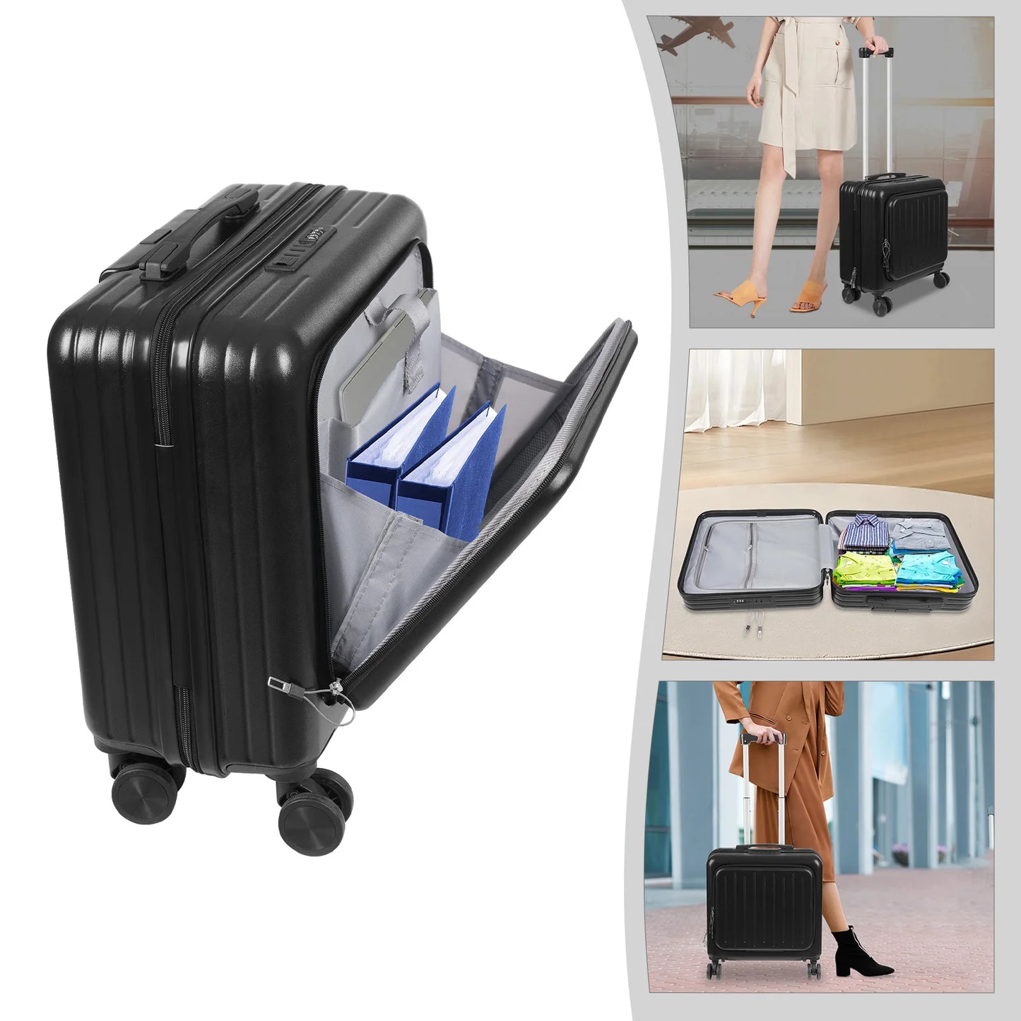 Sichuan Luggage Boarding Suitcase With USB Port And Cup Holder