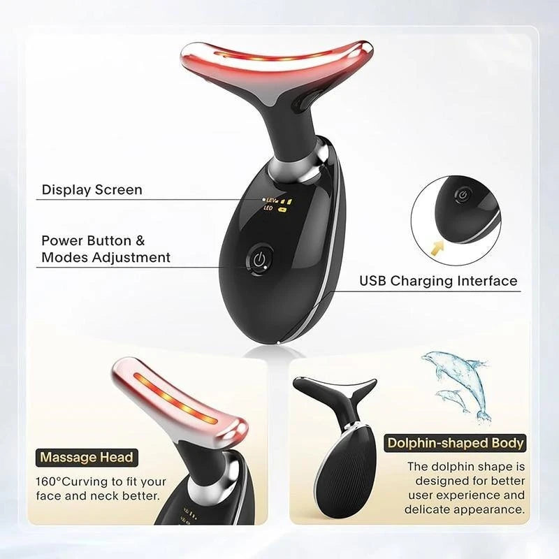 7LED Vibrating Neck and Face Massager USB Charging