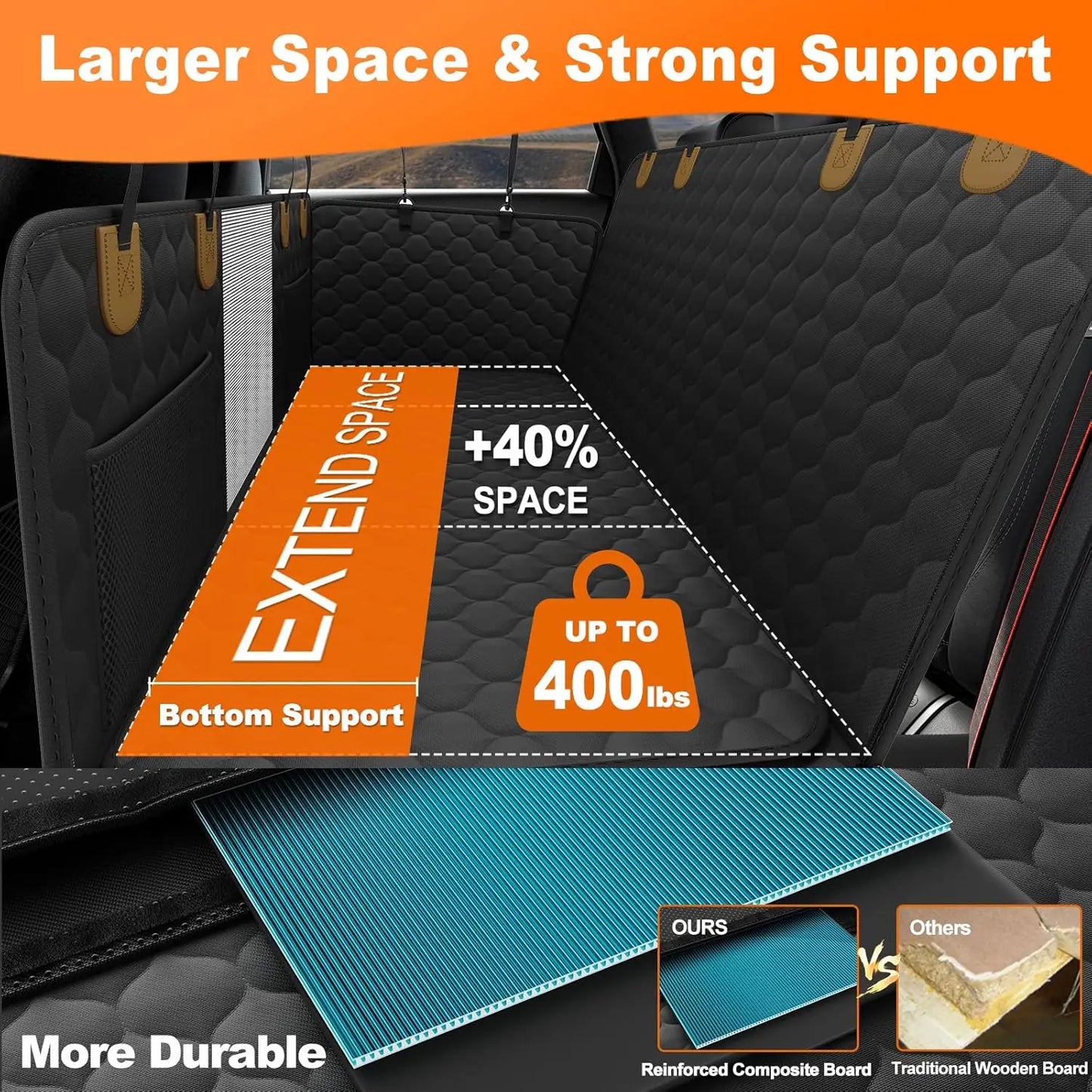 Wedyvko Waterproof Dog Car Seat Hammock Protector for Back