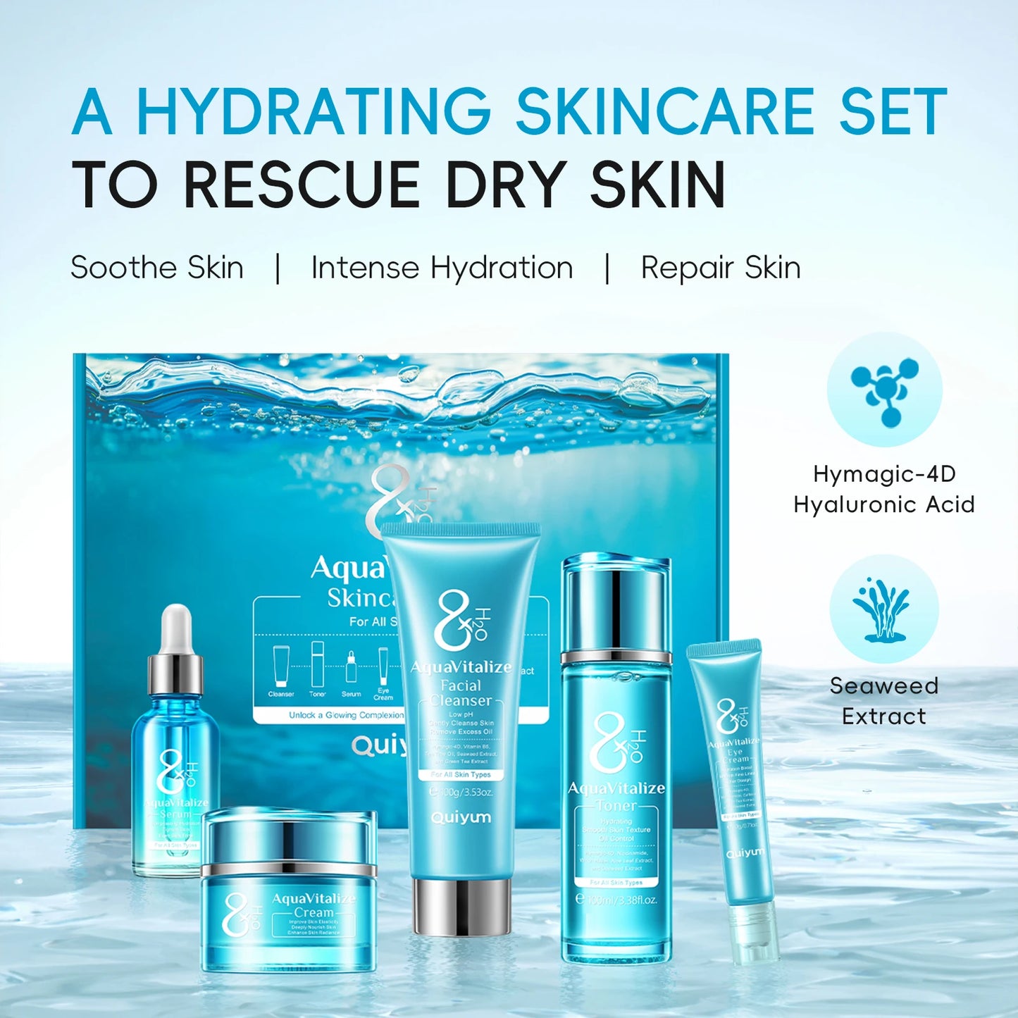 LAIKOU AquaVitalize 8X H2O Hydration Skincare Set 5-Piece