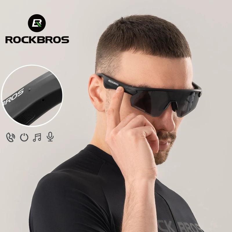 Rockbros Wireless Cycling Glasses Bluetooth 5.2 Polarized UV400
