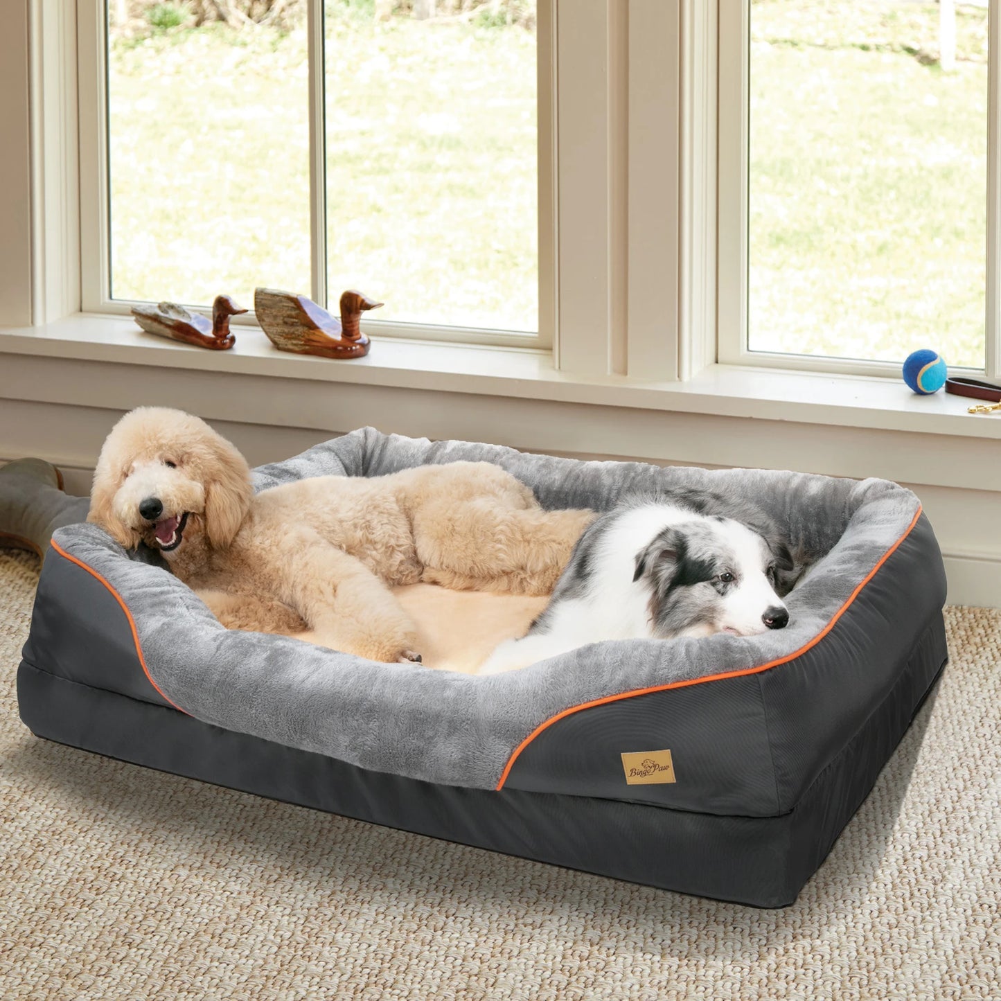 Bingopawcn Dog Bed Soft Anti Allergy Warm Fleece Washable