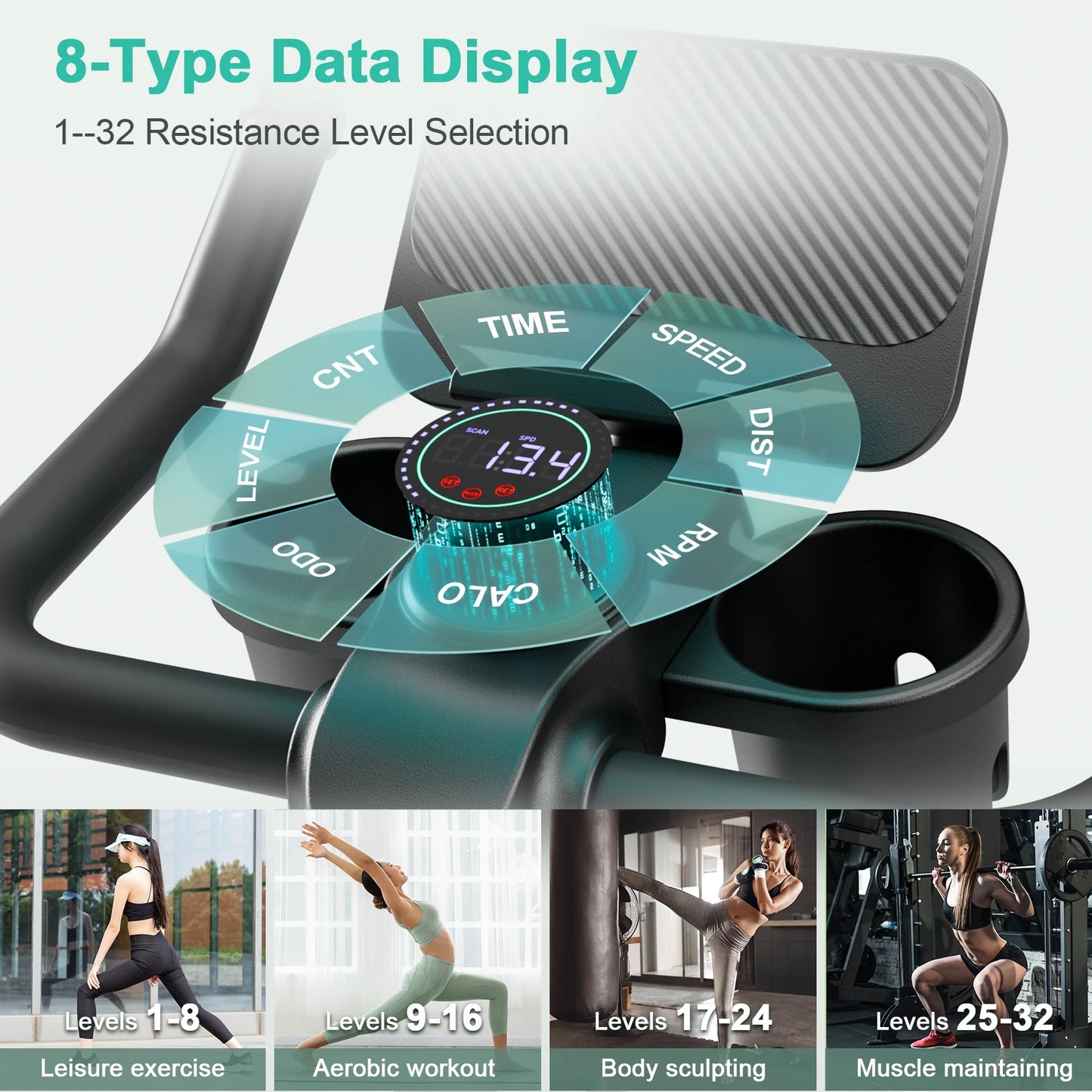 Superun 32 Level Magnetic Resistance Bluetooth Indoor Exercise Bike For Home Use Low Noise