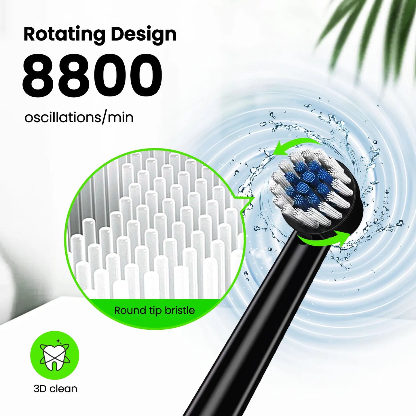 Fairywill T2233 Rechargeable Sonic Toothbrush Powerful Rotation Cleaning for Adults