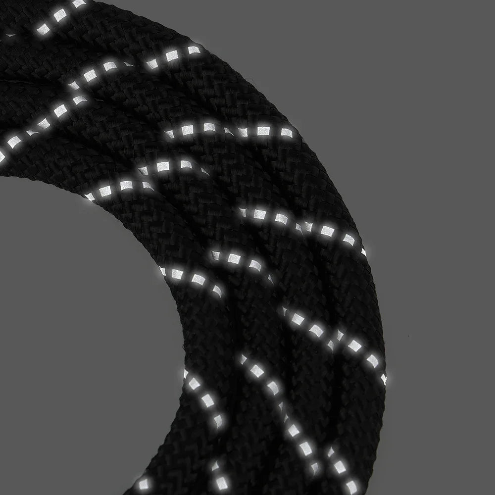 Reflective PU Leather Dog Leash Nylon Training Lead