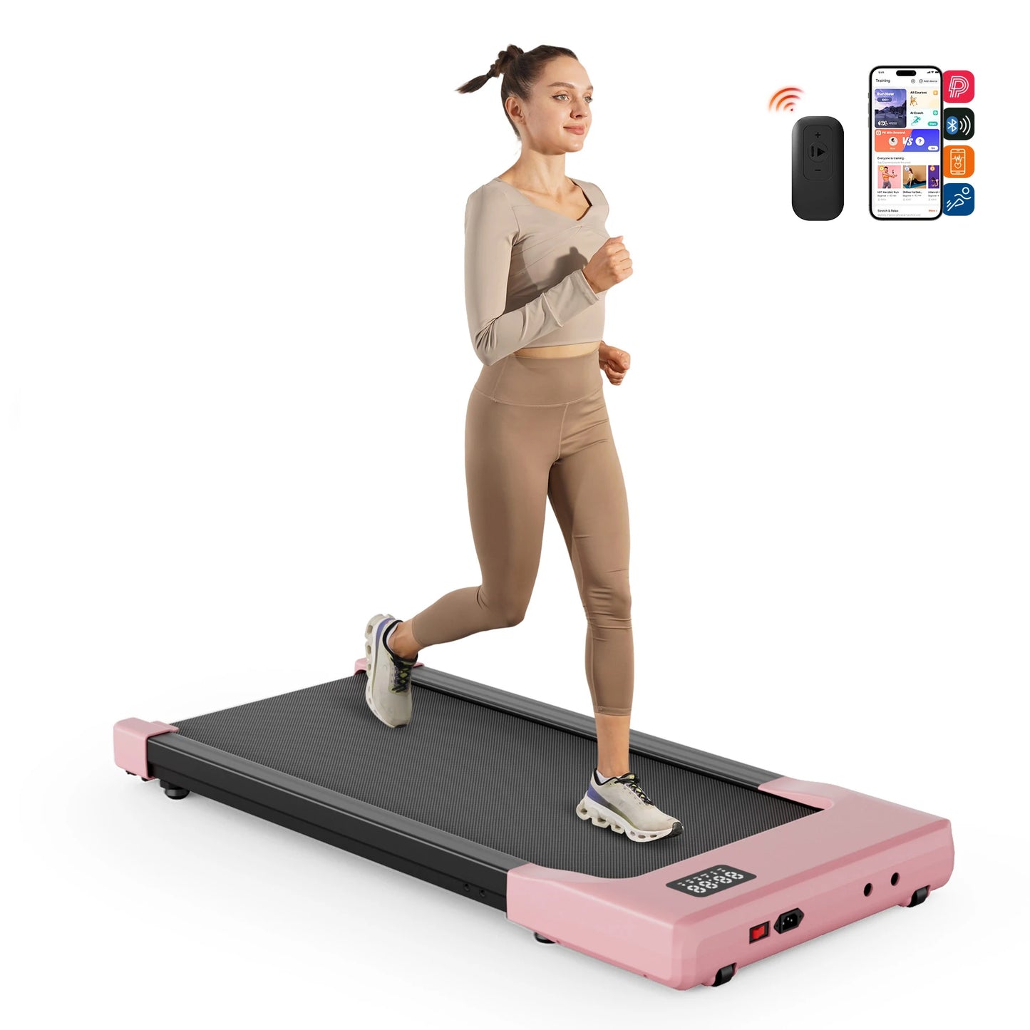 Superun Two In One Walking Pad Under Desk Treadmill With Remote LED Display 2.5HP For Home Office
