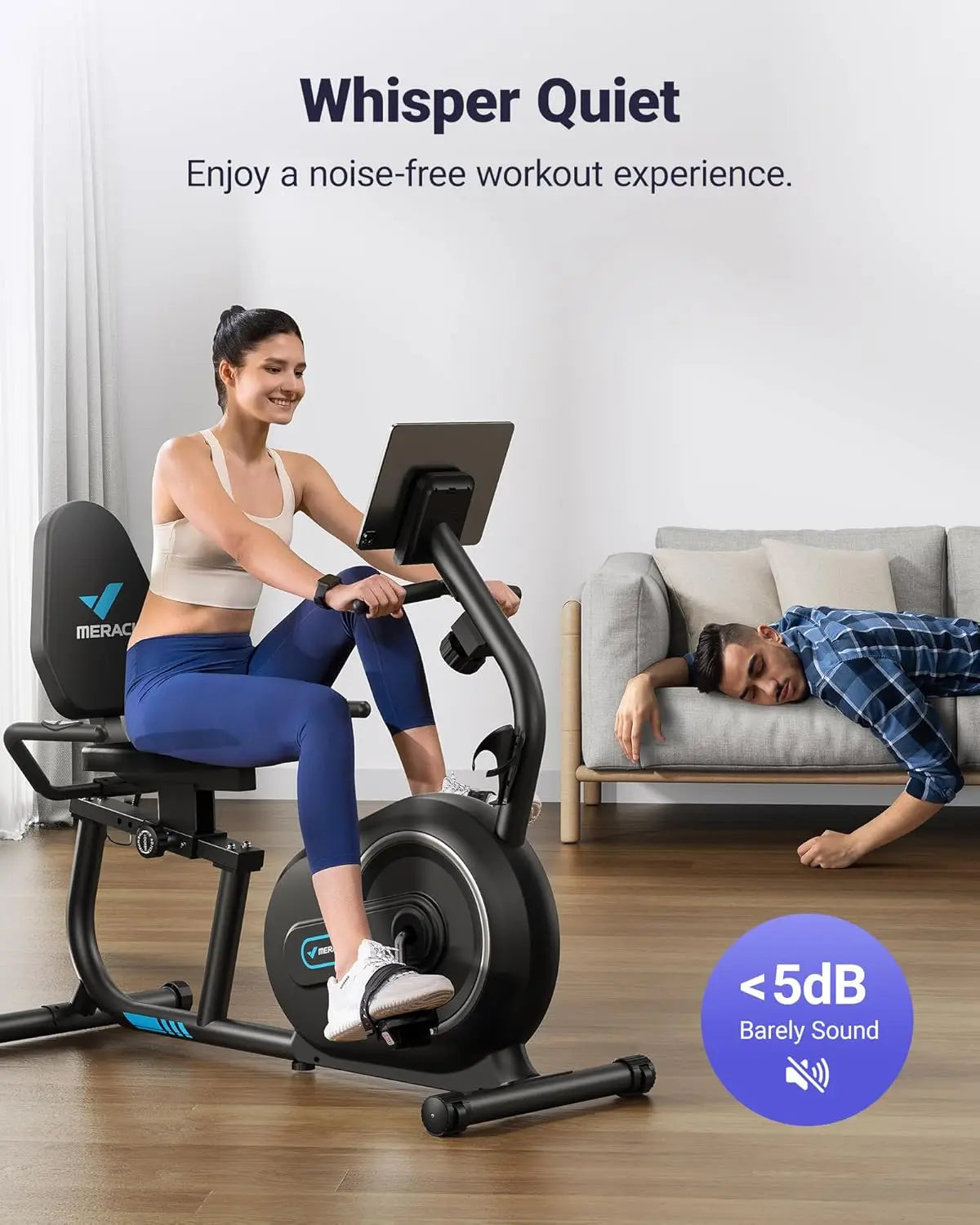 Recumbent Exercise Bike For Home With ProprietaryAppConnectivity And LCD Display