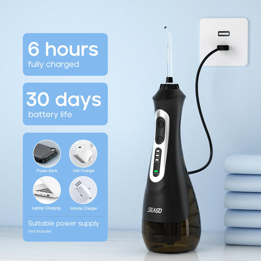 Seago USB Rechargeable Portable Dental OralIrrigationDevice Water Flosser Modes IPX7