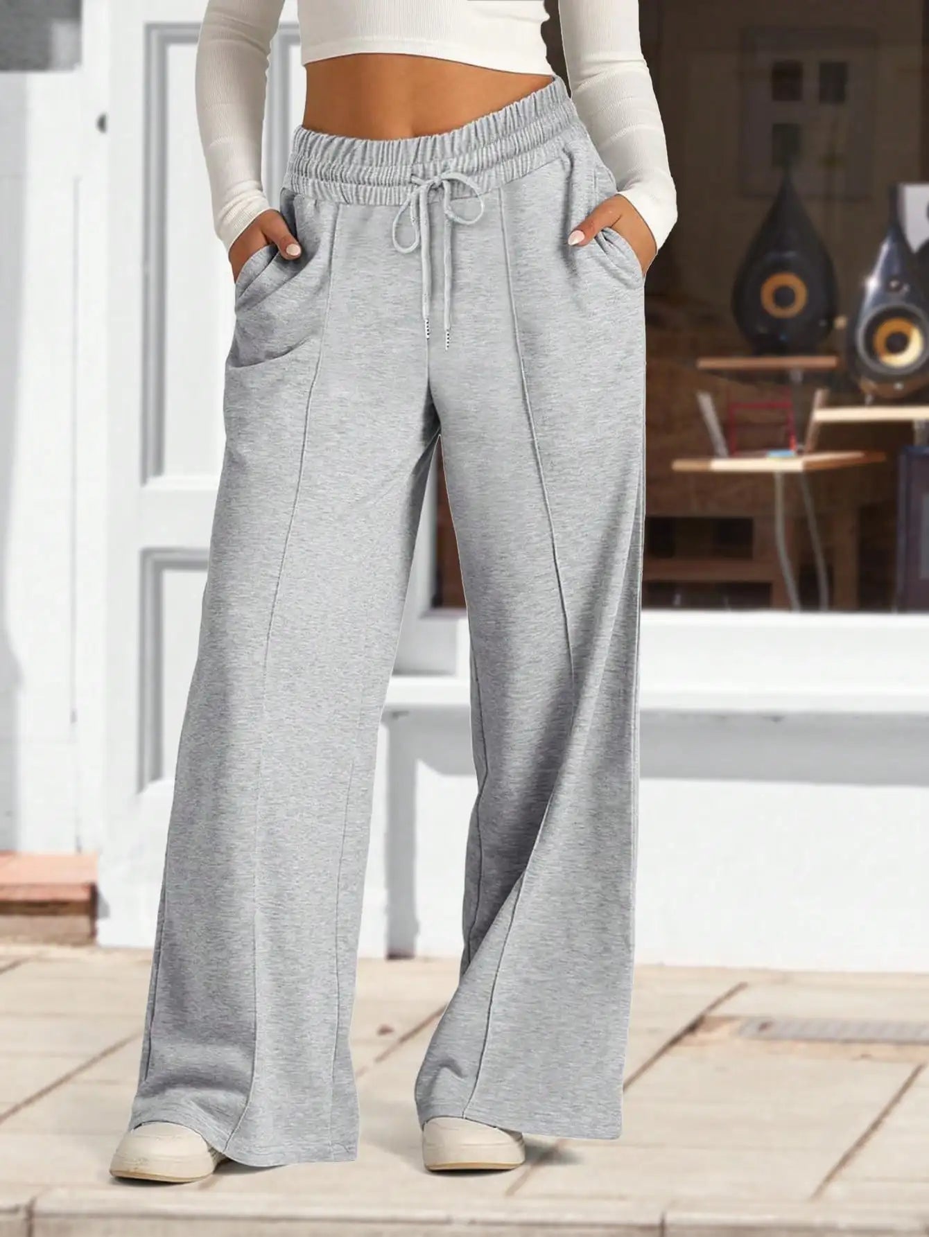 Women's UltraBreathable HighWaist WideLeg Athletic LoungePants WithPockets PerformanceFabric MoistureWicking ComfortFit