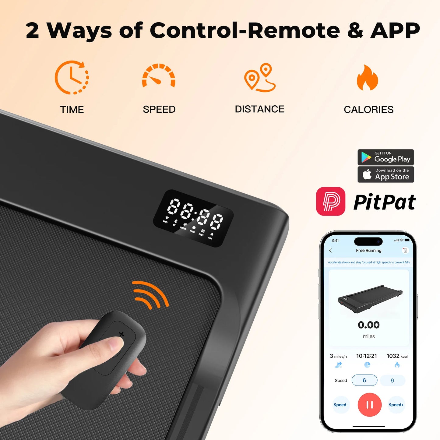 Superun Two In One Walking Pad Under Desk Treadmill With Remote LED Display 2.5HP For Home Office