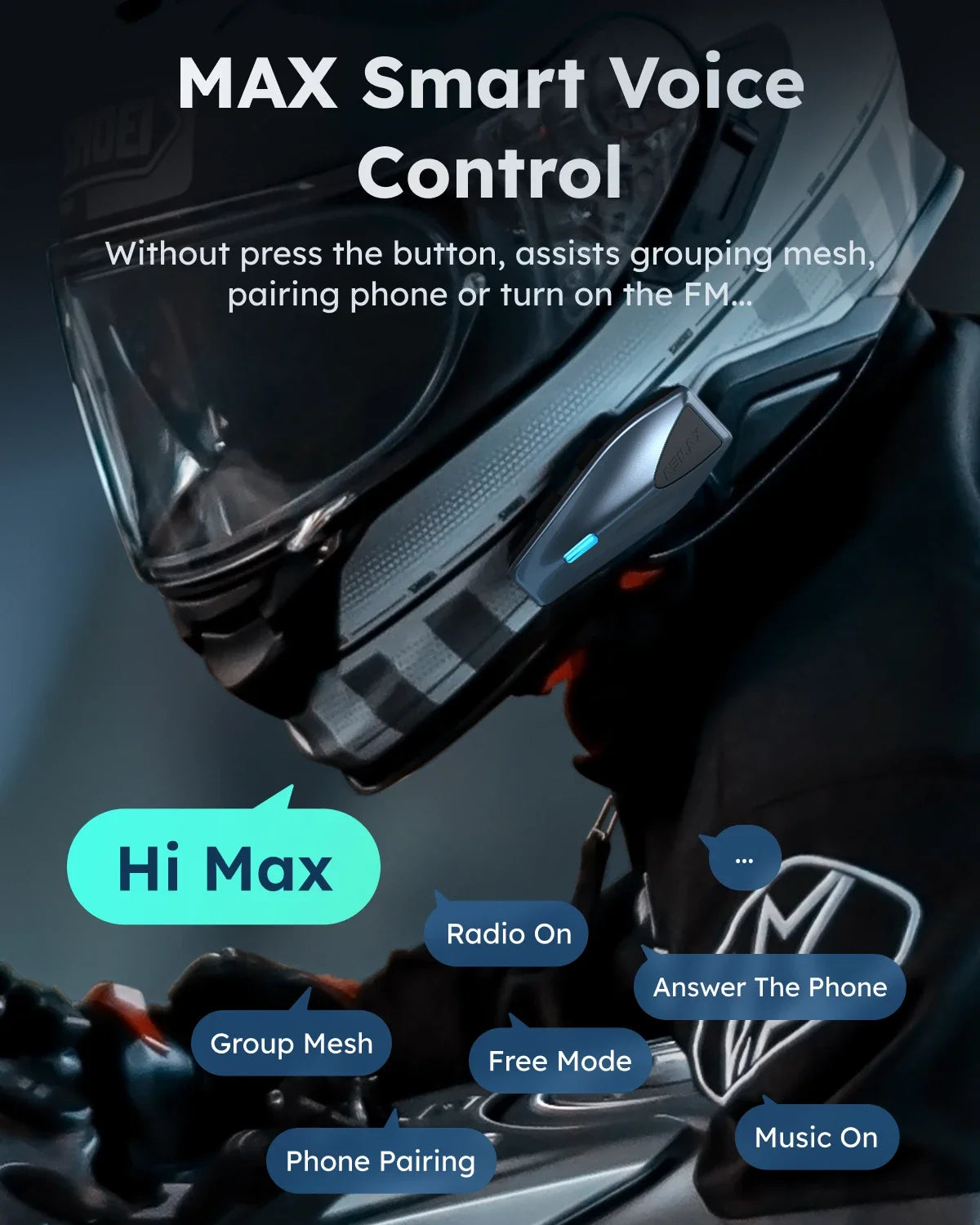 ASMAX S1 Motorcycle Intercom Bluetooth Helmet Headset