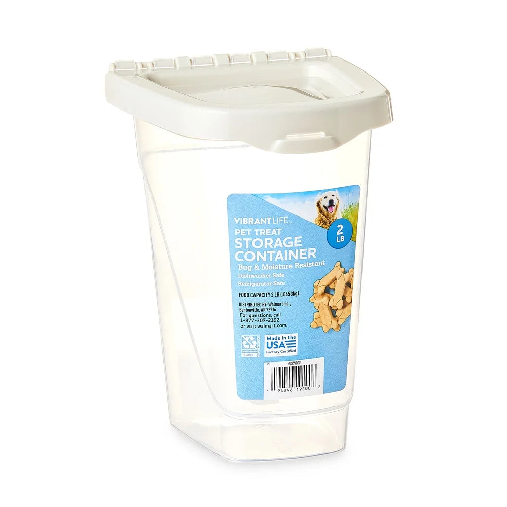 XMSJ Pet Treat Storage Container With Locking Lid Moisture Resistant Dishwasher Safe Stackable